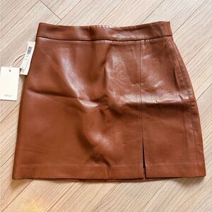 Wilfred faux Leather tan Mini Skirt